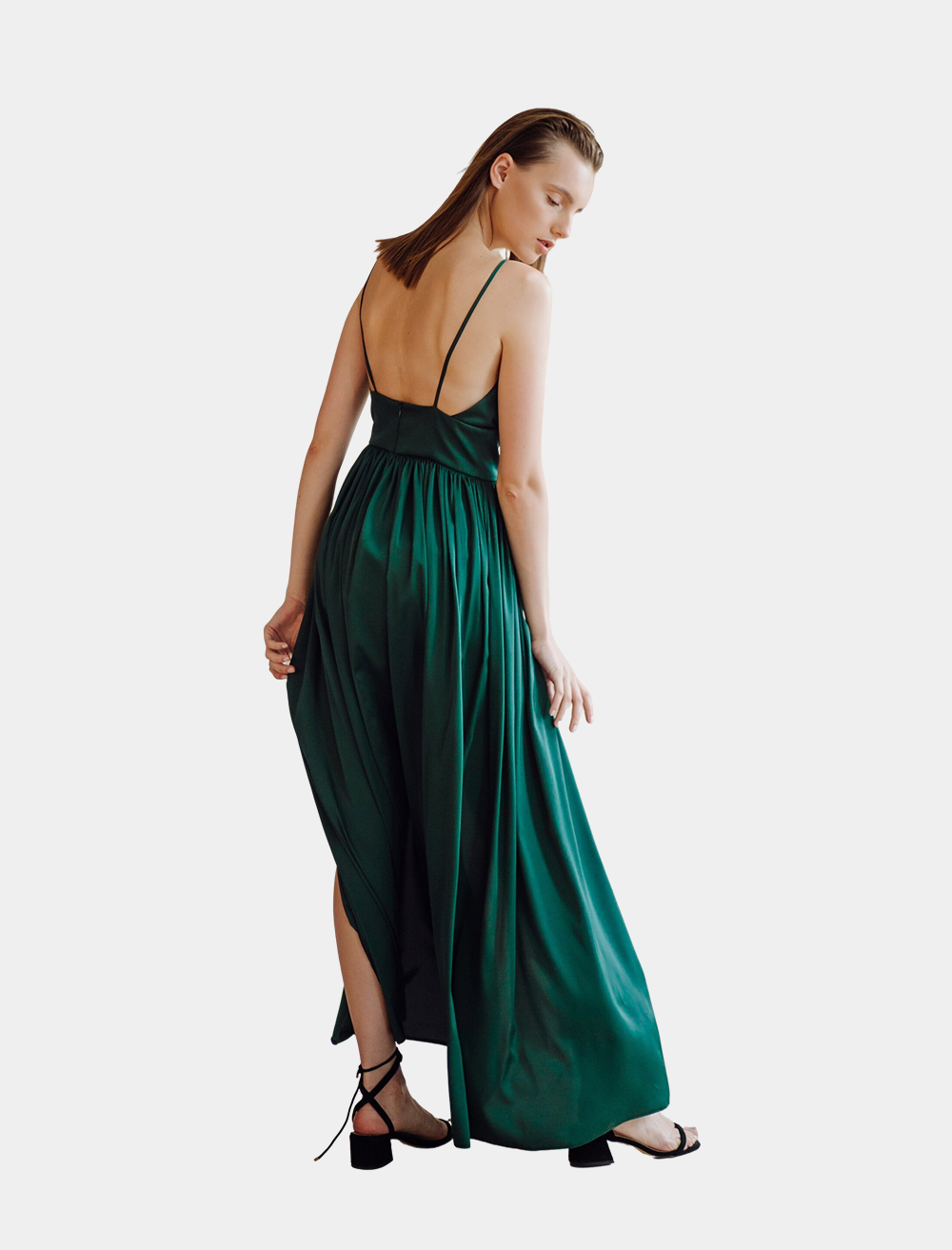 Satin Cowl Neck Dress