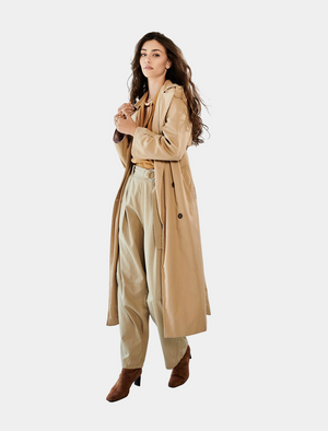 Double-Breasted Beige Trench