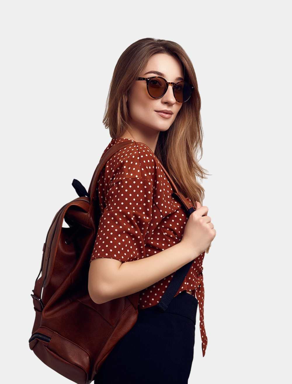 Polka Dot Tie-Front Top